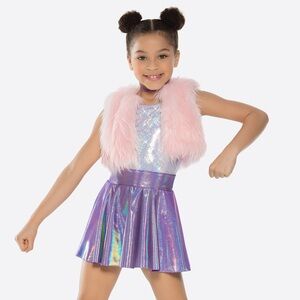 Sparkling Kids Costume with Pink Fur Vest